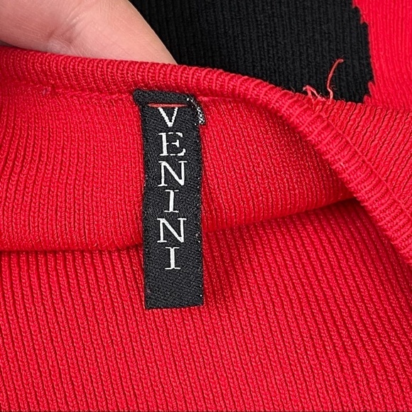 VENINI Red Knit Square Neck Top S‎ - Picture 3 of 5